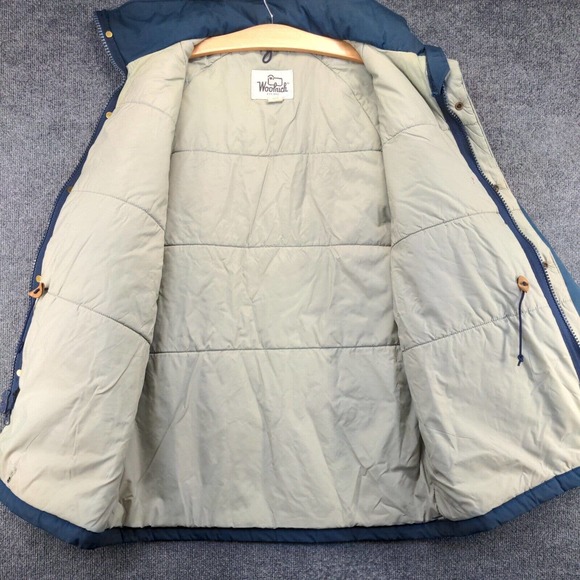 Woolrich Men's Parka Jacket Blue Large Zip Front Long Sleeve Pockets Vintage USA - Picture 9 of 14